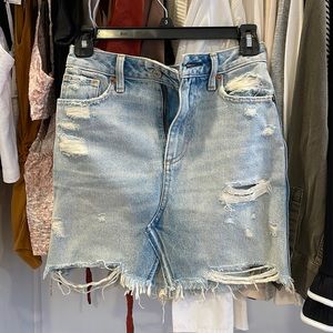 A&F Denim distressed skirt